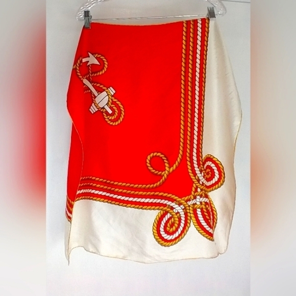 VINTAGE NAUTICAL ECHO SILK SCARF - Picture 1 of 6